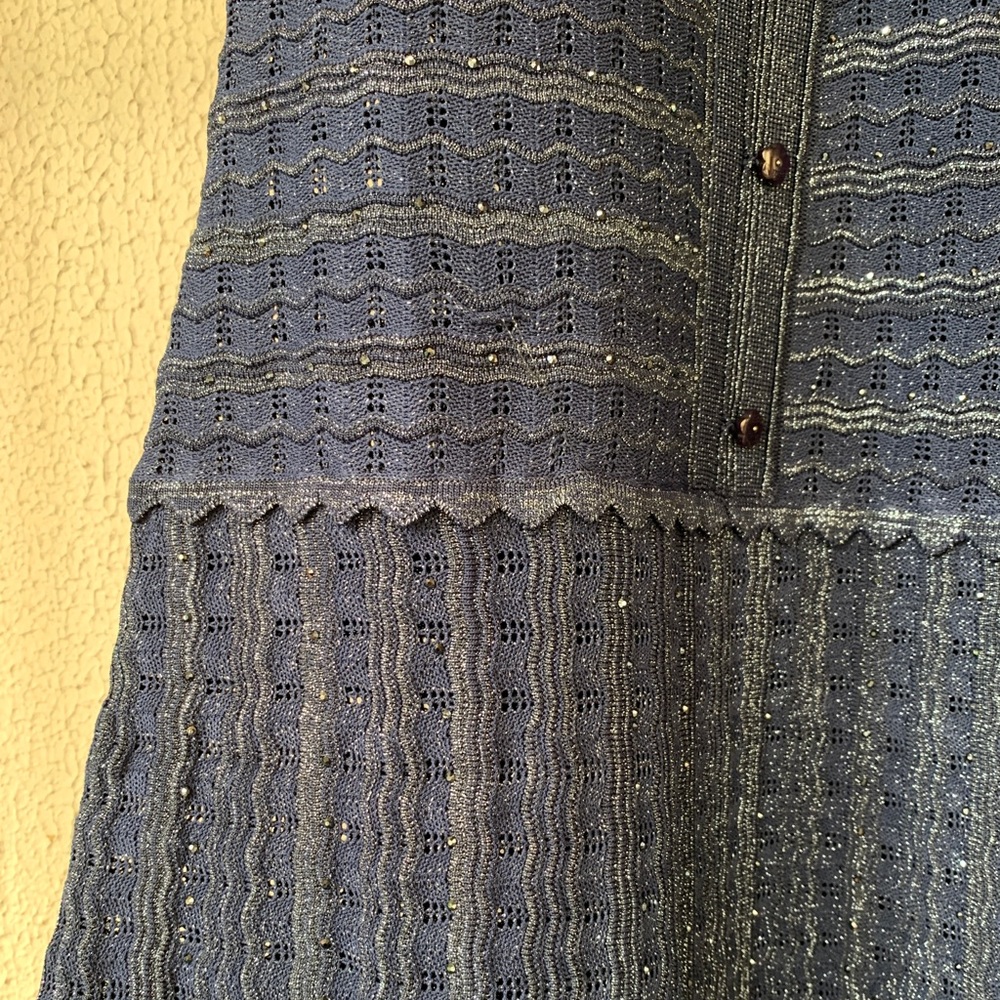 Sandro Navy Sparkle Knit Maxi Dress - Picture 8 of 13